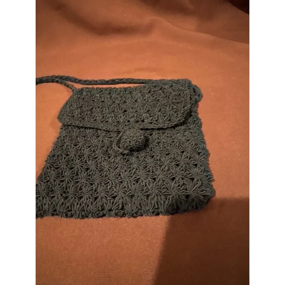 Black Crochet Bag Cross Body